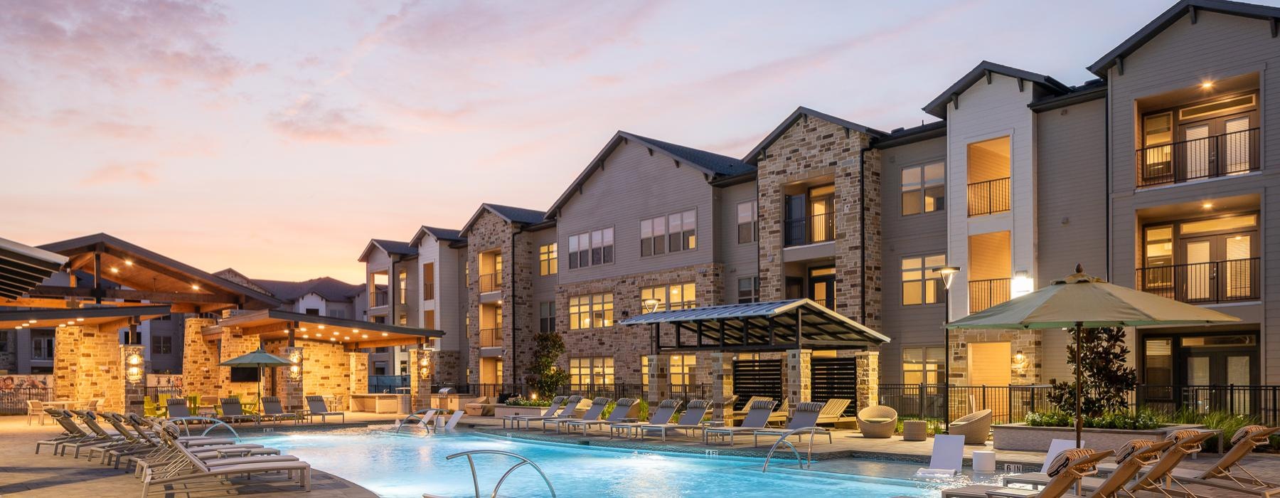 a swimming pool in a backyard
